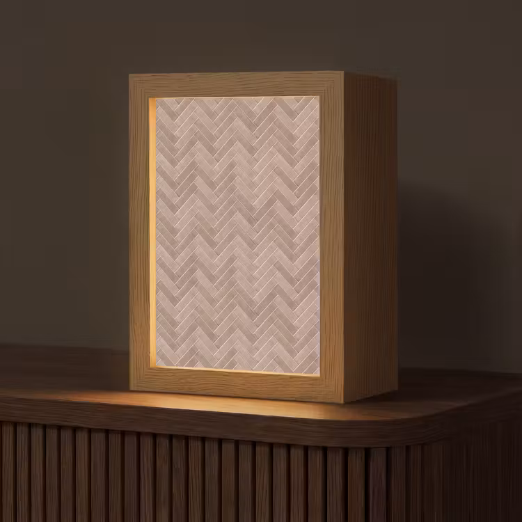 Gepersonaliseerde lightbox - Visgraat - Wandtegel - Oudroze - Terracotta — 1