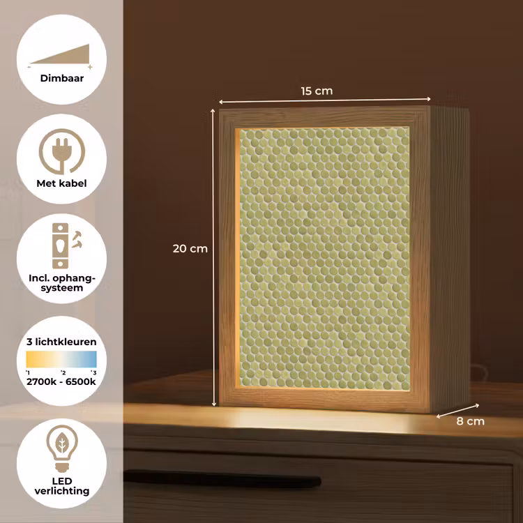 Gepersonaliseerde lightbox - Penny - Mozaïek - Olijfgroen — 7