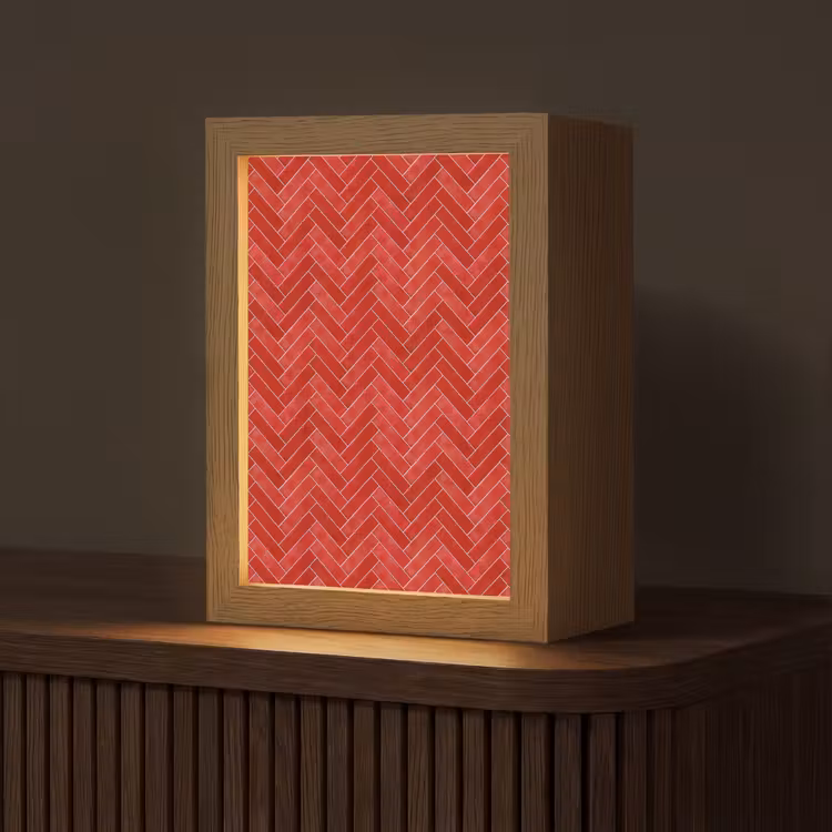 Gepersonaliseerde lightbox - Visgraat - Tegel - Rood — 1
