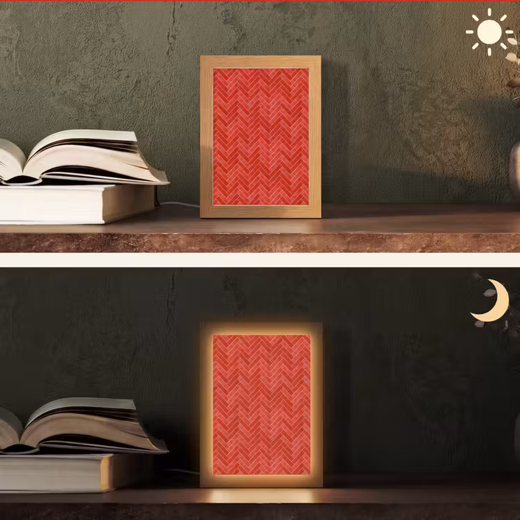 Gepersonaliseerde lightbox - Visgraat - Tegel - Rood — 5