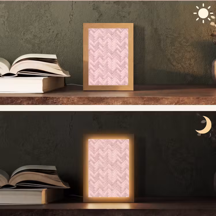Gepersonaliseerde lightbox - Visgraat - Wandtegel - Lichtroze — 5