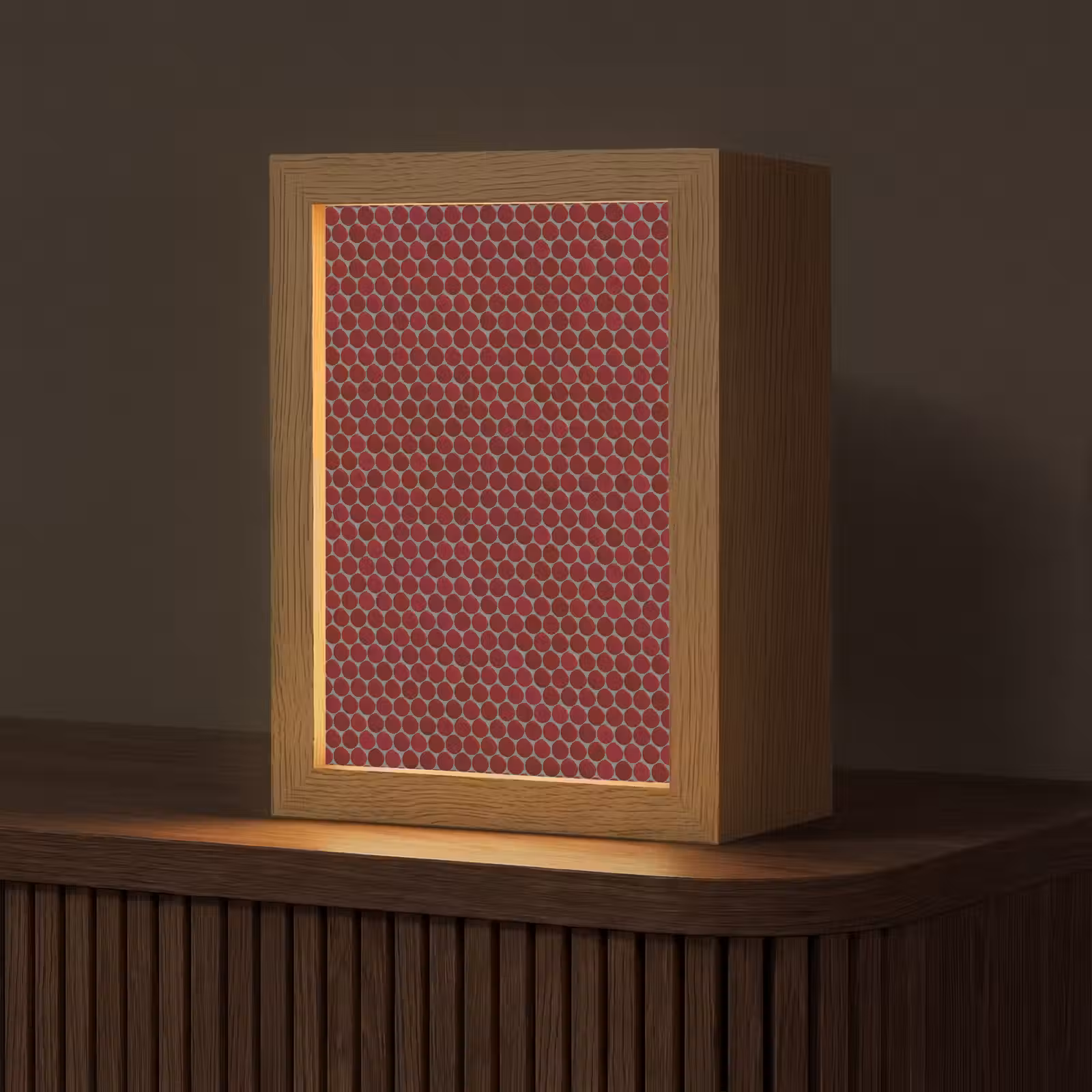 Gepersonaliseerde lightbox - Penny - Mozaïek - Rond - Rood — 1