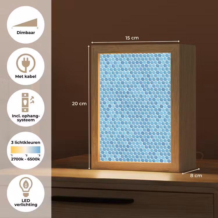 Gepersonaliseerde lightbox - Penny - Mozaïek - Lichtblauw — 7