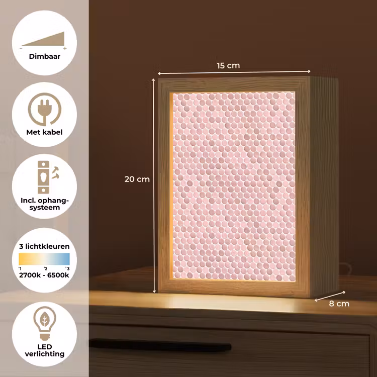 Gepersonaliseerde lightbox - Penny - Mozaïek - Lichtroze — 7