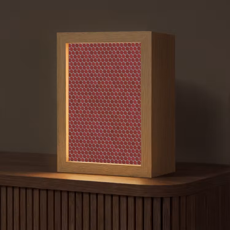 Gepersonaliseerde lightbox - Penny - Mozaïek - Rond - Rood — 1