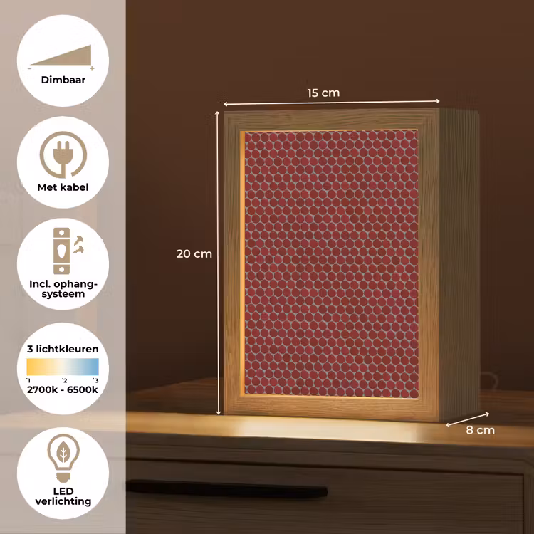 Gepersonaliseerde lightbox - Penny - Mozaïek - Rond - Rood — 7
