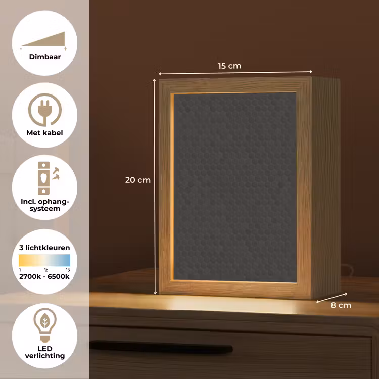 Gepersonaliseerde lightbox - Penny - Tegel - Mat - Zwart — 7