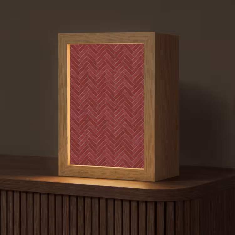 Gepersonaliseerde lightbox - Visgraat - Wandtegel - Bordeaux - Rood — 1