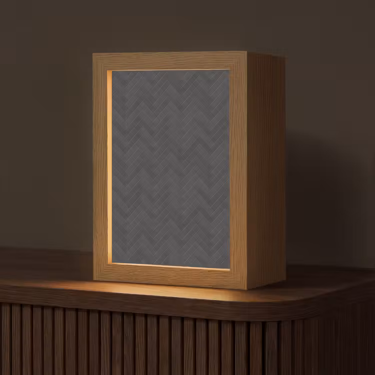Gepersonaliseerde lightbox - Visgraat - Wandtegel - Donkergrijs — 1
