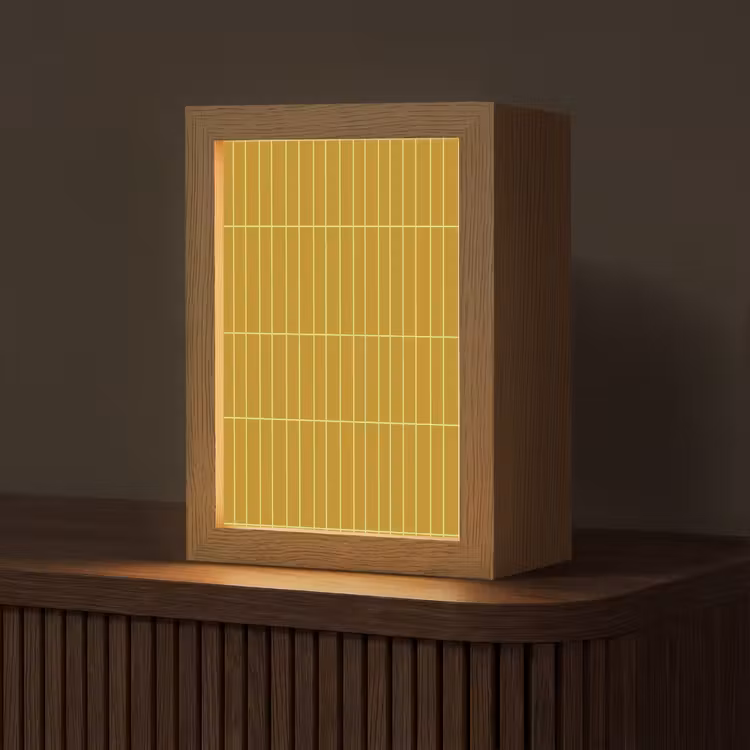 Gepersonaliseerde lightbox - Tegels - Verticaal - Mosterdgeel — 1