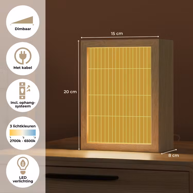 Gepersonaliseerde lightbox - Tegels - Verticaal - Mosterdgeel — 7