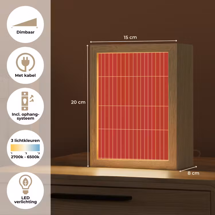 Gepersonaliseerde lightbox - Verticaal - Wandtegel - Helderrood — 7