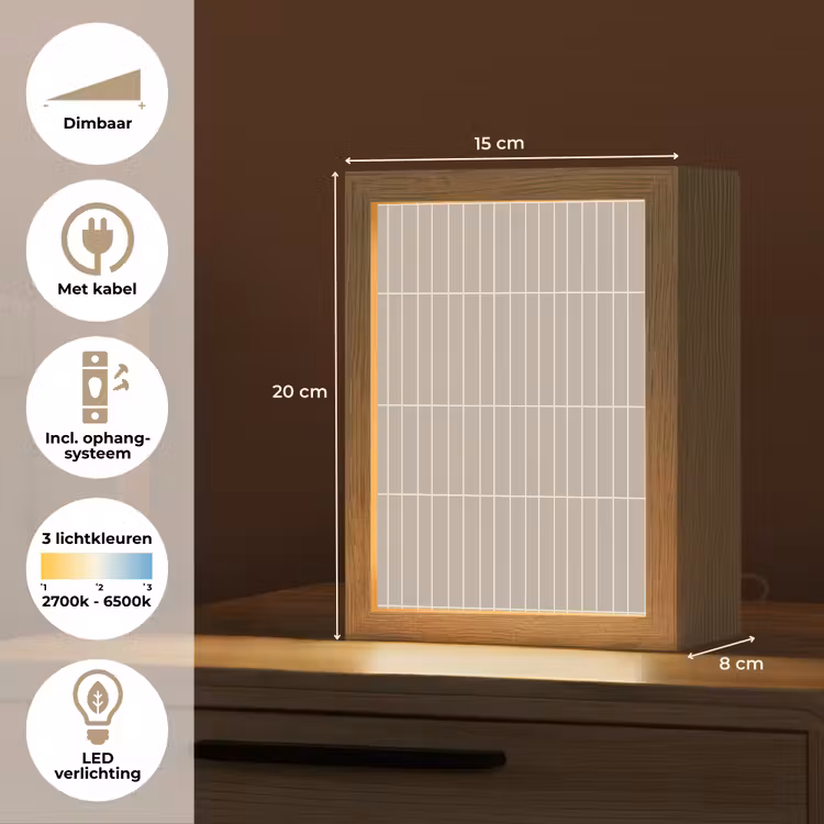 Gepersonaliseerde lightbox - Verticaal - Wandtegel - Licht Beige — 7