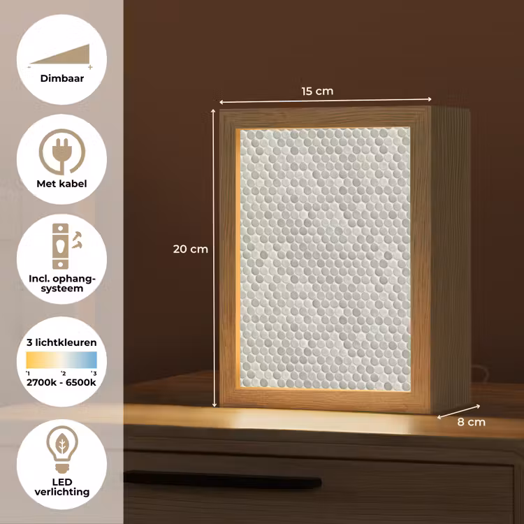 Gepersonaliseerde lightbox - Penny - Mozaïek - Lichtgrijs — 7