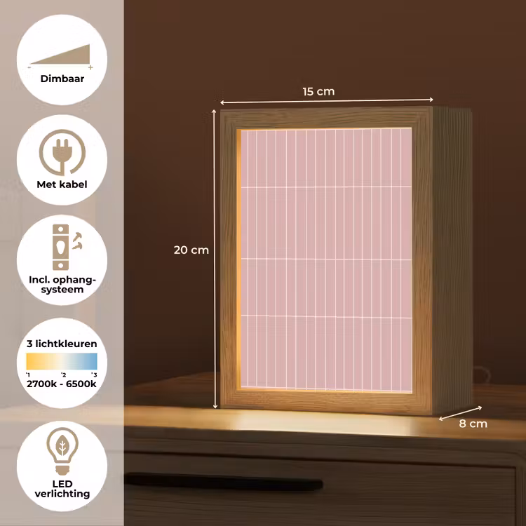 Gepersonaliseerde lightbox - Verticaal - Wandtegel - Lichtroze — 7