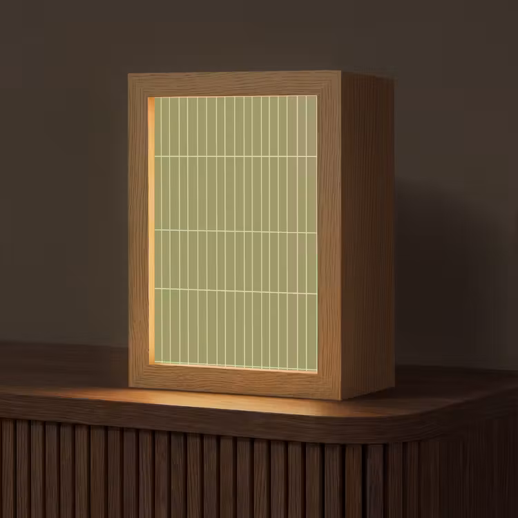 Gepersonaliseerde lightbox - Verticaal - Wandtegel - Olijfgroen — 1