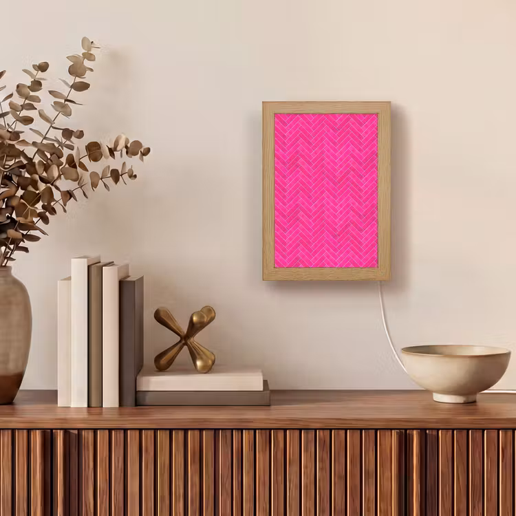 Gepersonaliseerde lightbox - Visgraat - Wandtegel - Fuchsia - Roze — 4