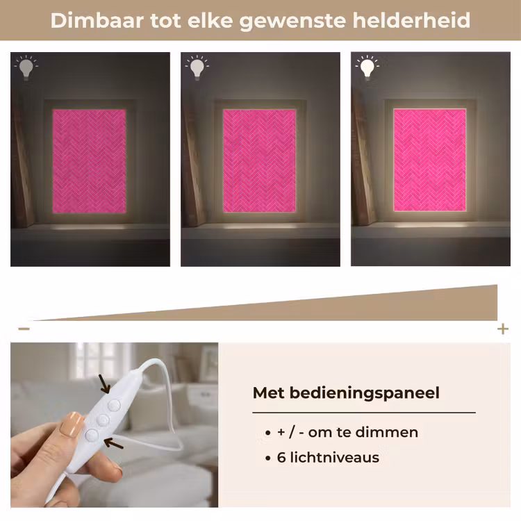 Gepersonaliseerde lightbox - Visgraat - Wandtegel - Fuchsia - Roze — 8
