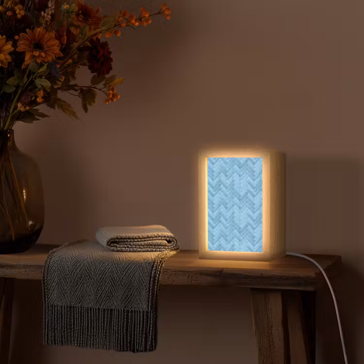 Gepersonaliseerde lightbox - Visgraat - Wandtegel - Lichtblauw — 3