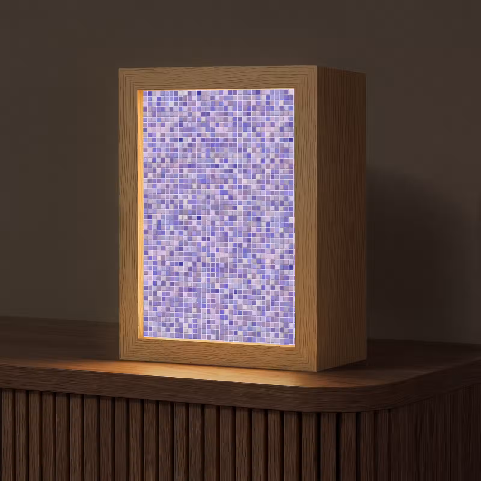 Gepersonaliseerde lightbox - Mozaïek - Tegels - Lila - Amethist — 1