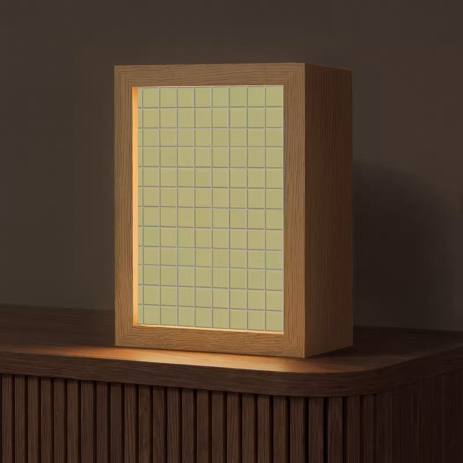 Gepersonaliseerde lightbox - Tegel - Patroon - Olijfgroen — 1