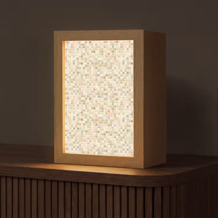 Gepersonaliseerde lightbox - Mozaïek - Patroon - Beige — 1