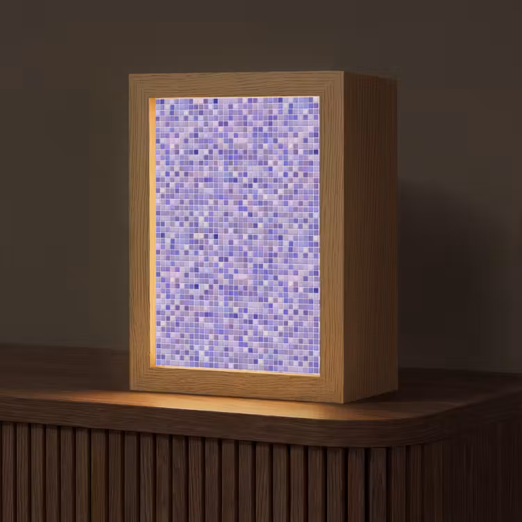 Gepersonaliseerde lightbox - Mozaïek - Tegels - Lila - Amethist — 1
