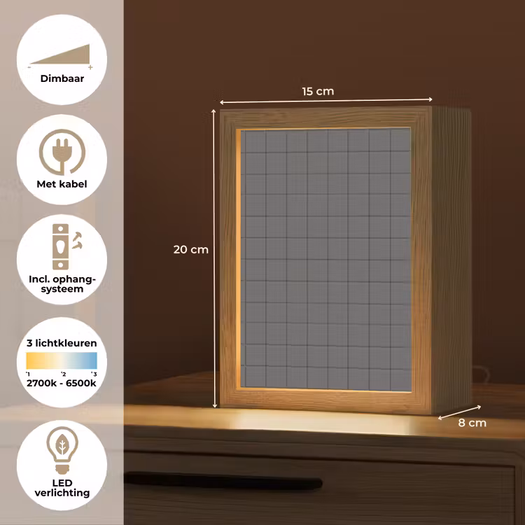 Gepersonaliseerde lightbox - Patroon - Tegel - Grafiet - Grijs — 7