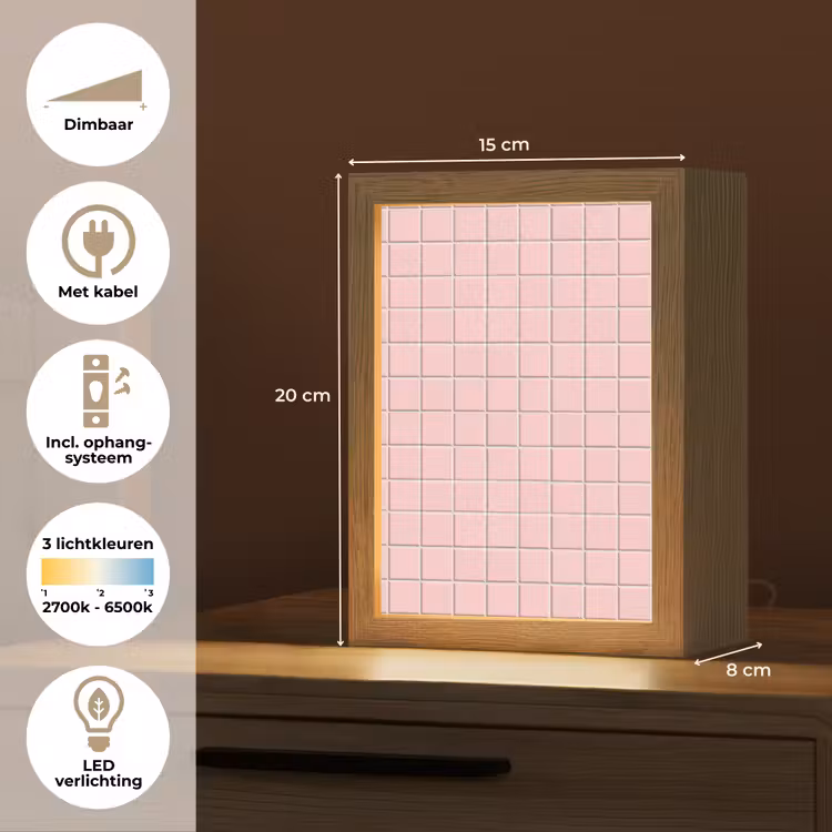 Gepersonaliseerde lightbox - Patroon - Tegel - Pastelroze — 7