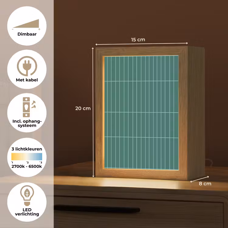 Gepersonaliseerde lightbox - Patroon - Tegel - Saliegroen — 7
