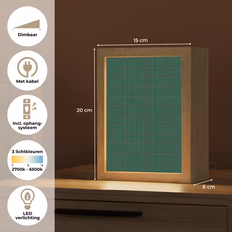 Gepersonaliseerde lightbox - Patroon - Tegels - Dennen - Groen — 7