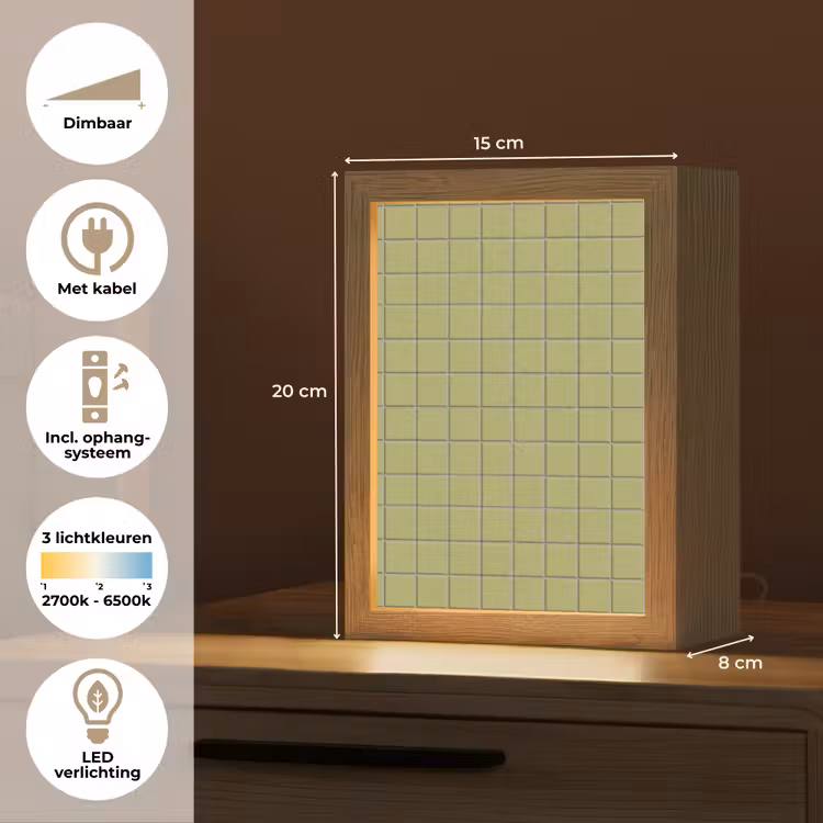 Gepersonaliseerde lightbox - Tegel - Patroon - Olijfgroen — 7