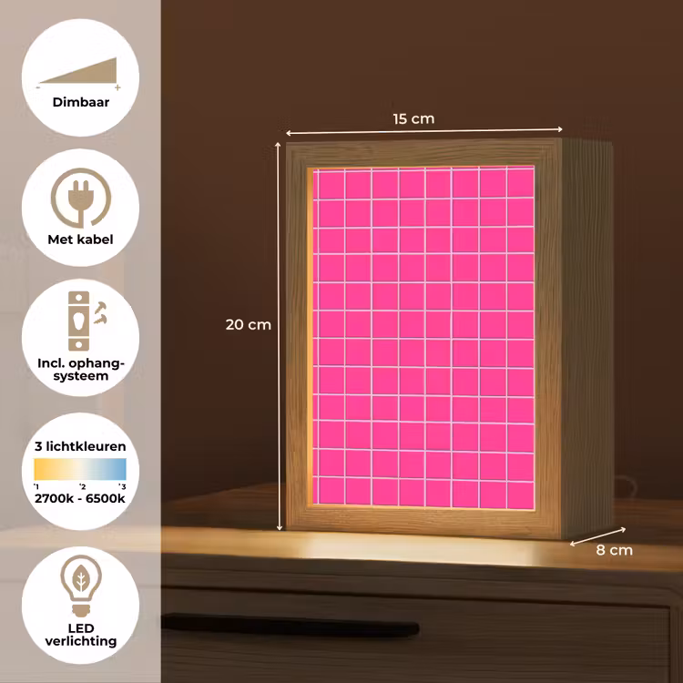 Gepersonaliseerde lightbox - Tegels - Fuchsia — 7