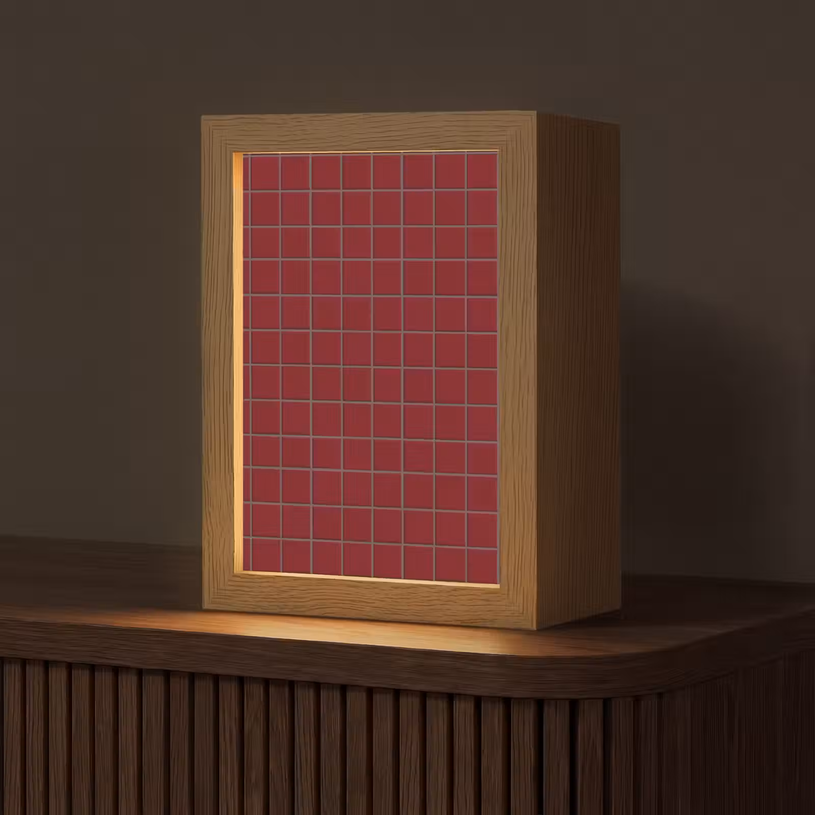 Gepersonaliseerde lightbox - Patroon - Tegels - Burgundy — 1