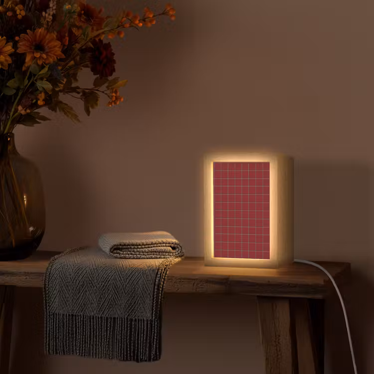 Gepersonaliseerde lightbox - Patroon - Tegels - Burgundy — 3