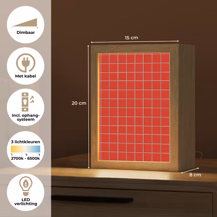 Gepersonaliseerde lightbox - Tegel - Patroon - Kersen - Rood — 7