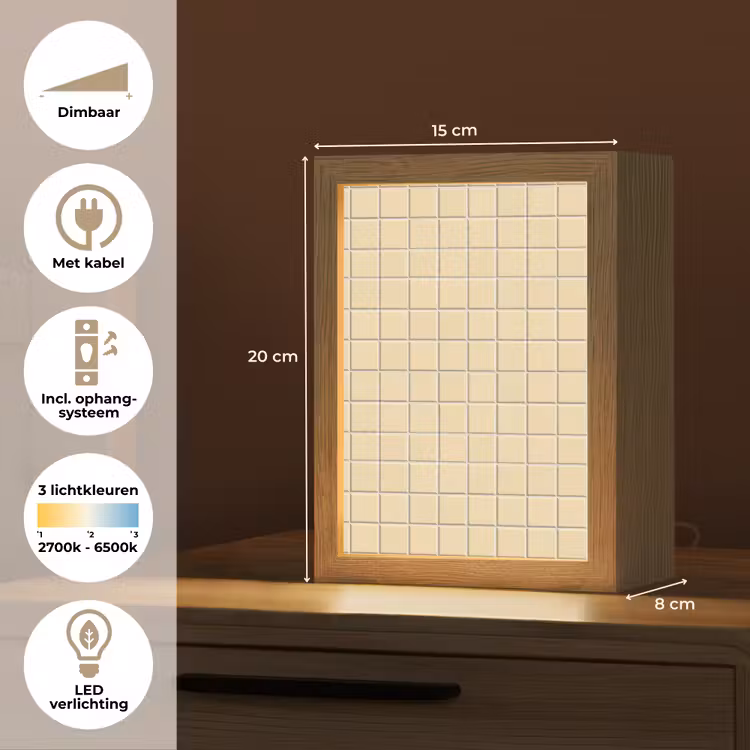 Gepersonaliseerde lightbox - Tegels - Patroon - Crème — 7