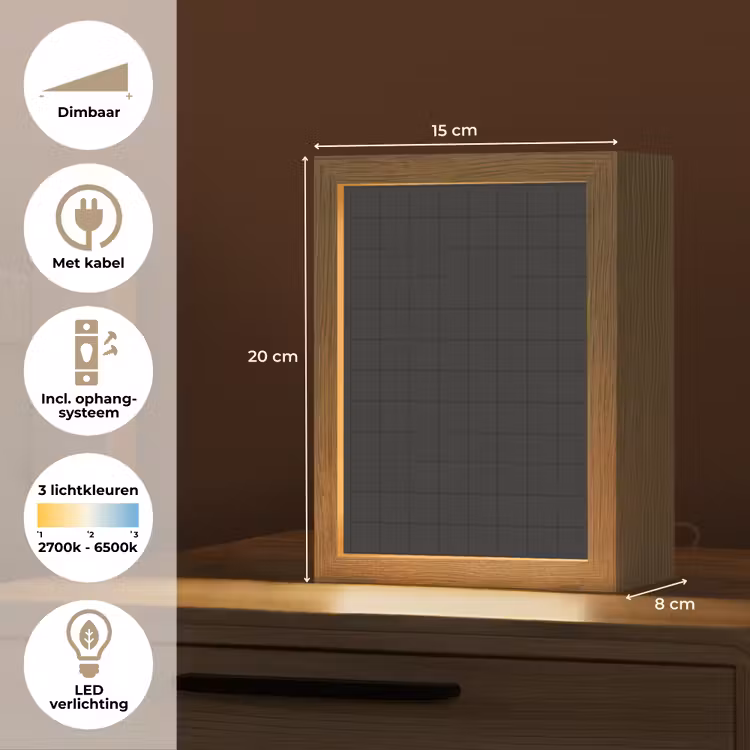 Gepersonaliseerde lightbox - Tegels - Patroon - Mat - Zwart — 7
