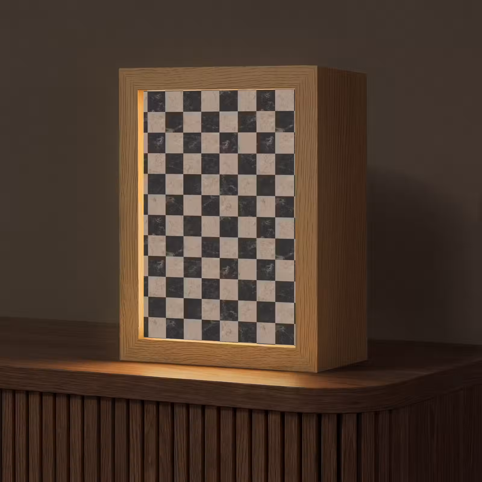 Gepersonaliseerde lightbox - Patroon - Dambord - Marmer — 1