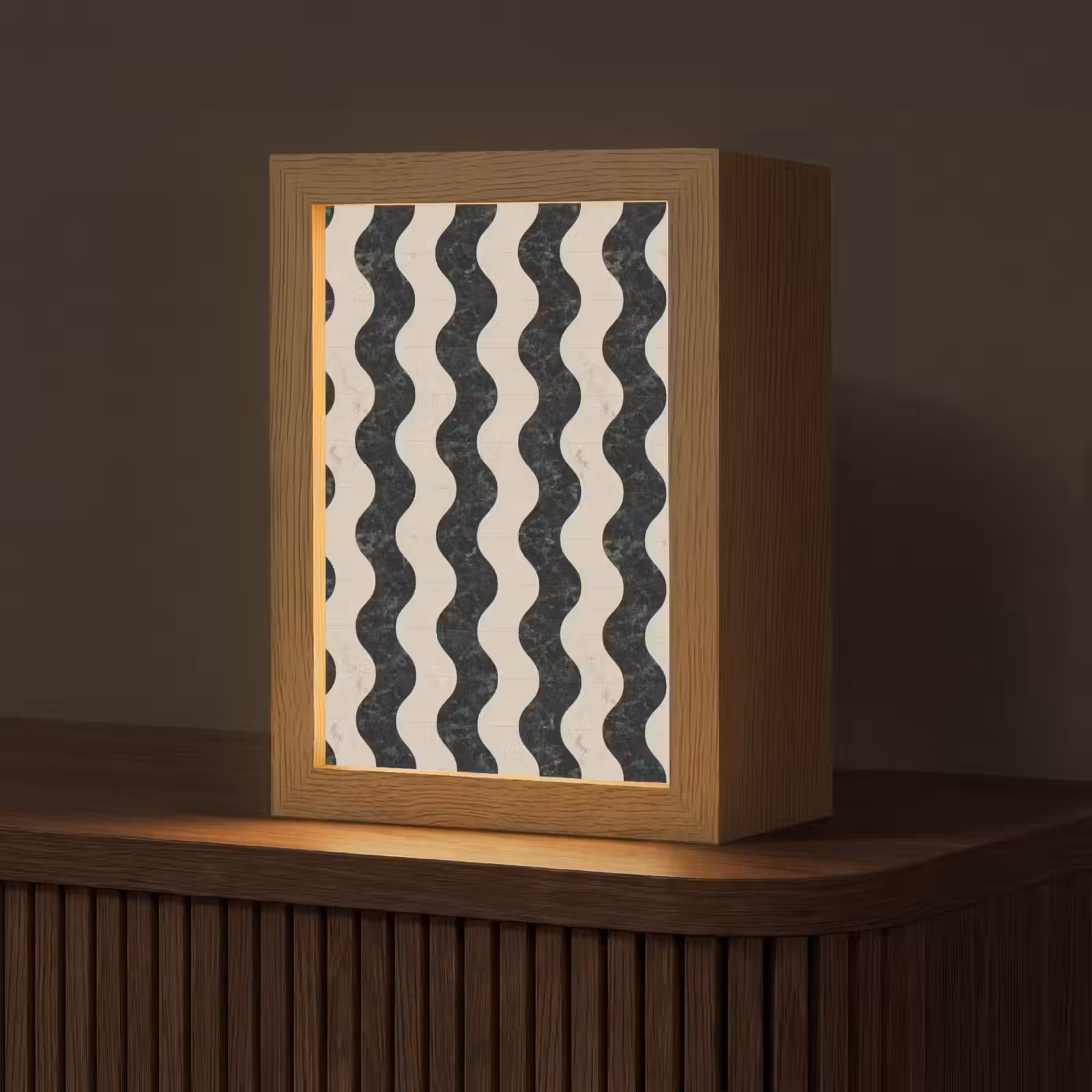 Gepersonaliseerde lightbox - Patroon - Marmer - Groen - Cremé — 1