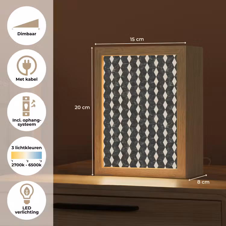 Gepersonaliseerde lightbox - Geometrisch - Patroon - Marmer - Groen — 7
