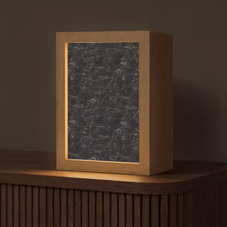 Gepersonaliseerde lightbox - Marmer - Aders - Zwart — 1