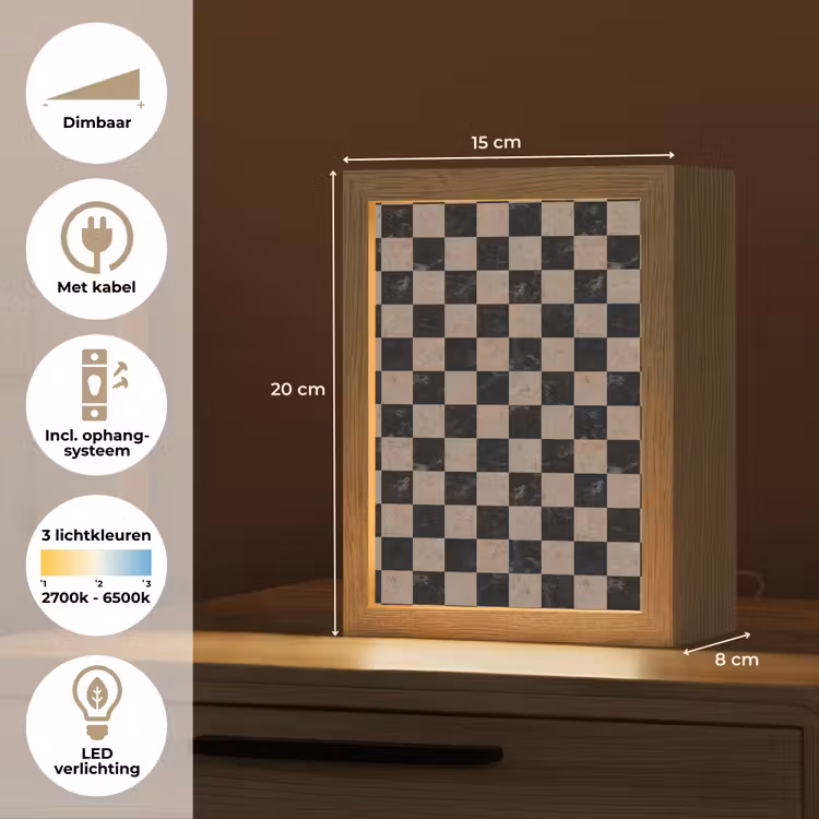 Gepersonaliseerde lightbox - Patroon - Dambord - Marmer — 7