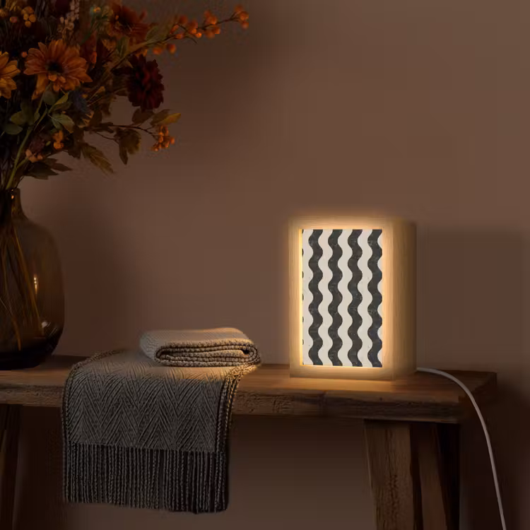 Gepersonaliseerde lightbox - Patroon - Marmer - Groen - Cremé — 3