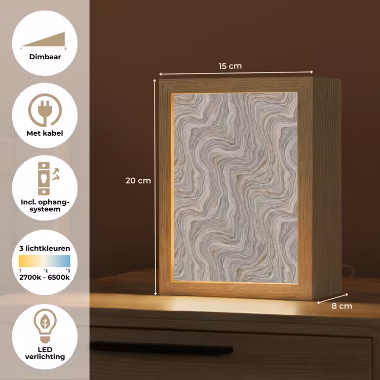 Gepersonaliseerde lightbox - Patroon - Textuur - Grijs — 7
