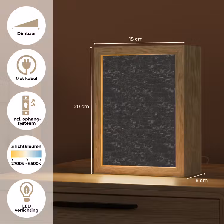 Gepersonaliseerde lightbox - Tegels - Patroon - Marmer - Zwart — 7