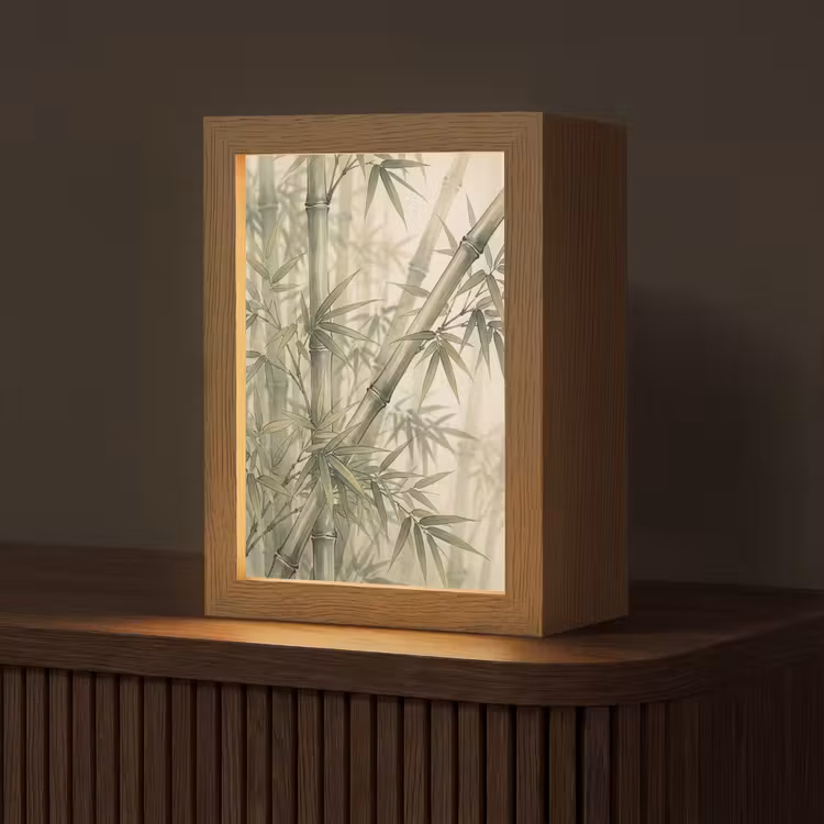 Gepersonaliseerde lightbox - Bamboe - Bladeren - Aziatisch - Groen - Natuur — 1