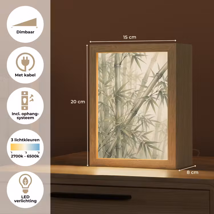 Gepersonaliseerde lightbox - Bamboe - Bladeren - Aziatisch - Groen - Natuur — 7