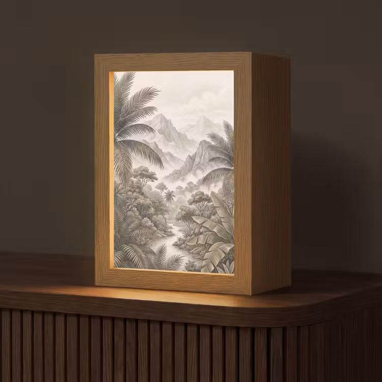 Gepersonaliseerde lightbox - Natuur - Bergen - Rivier - Tropisch - Vintage — 1