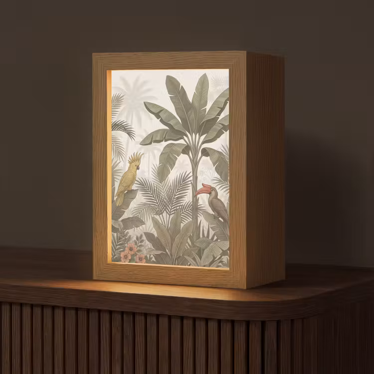 Gepersonaliseerde lightbox - Vogel - Jungle - Tropisch - Illustratie - Groen — 1